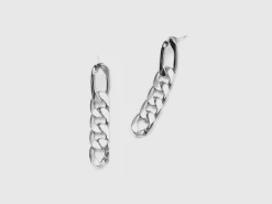 Silver chain pendant earrings