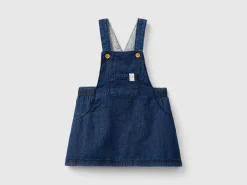 Skirt overalls in chambray
