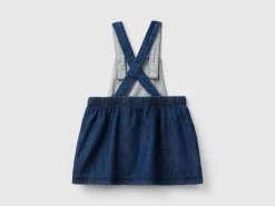 Skirt overalls in chambray