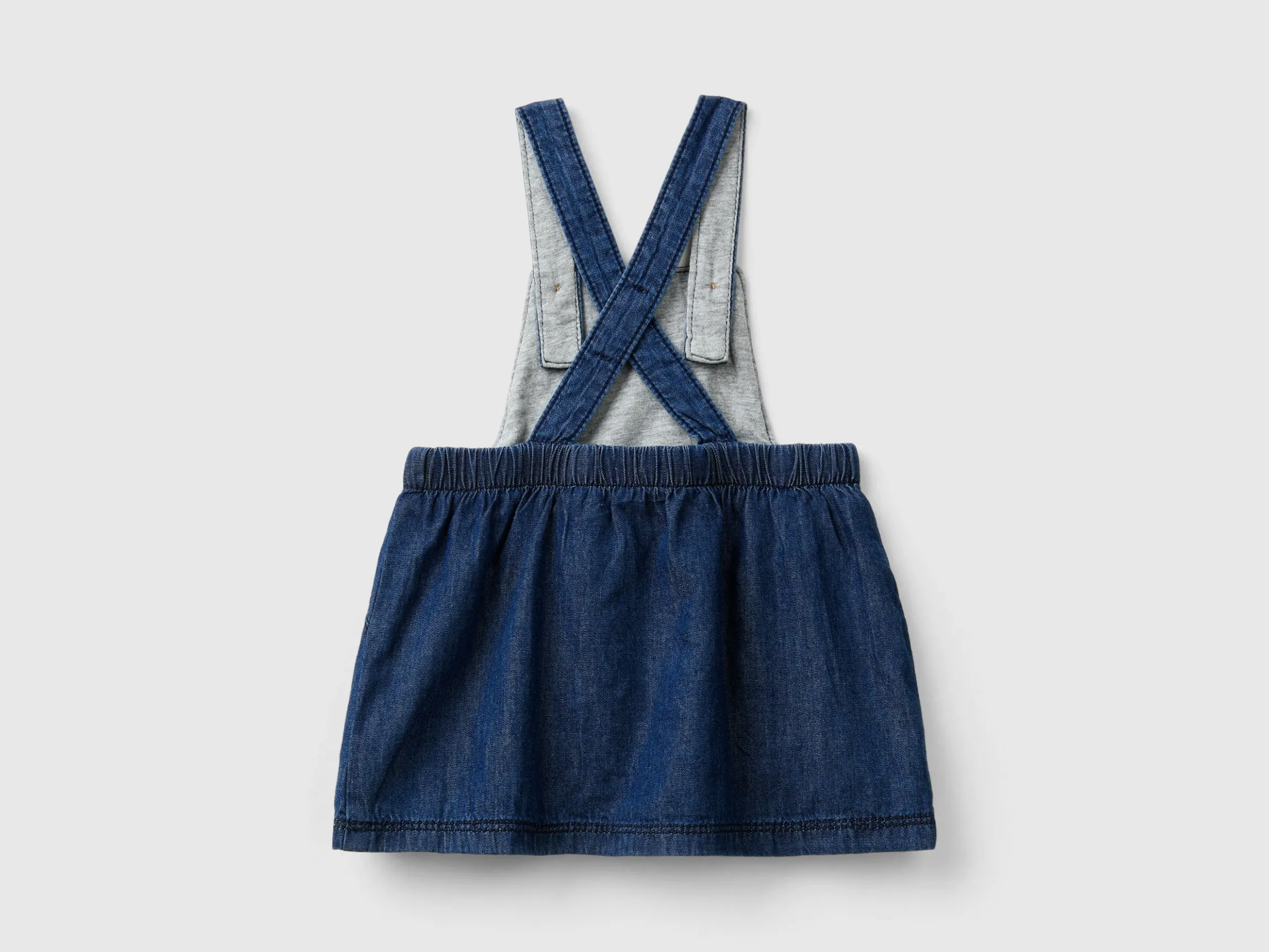 Skirt overalls in chambray