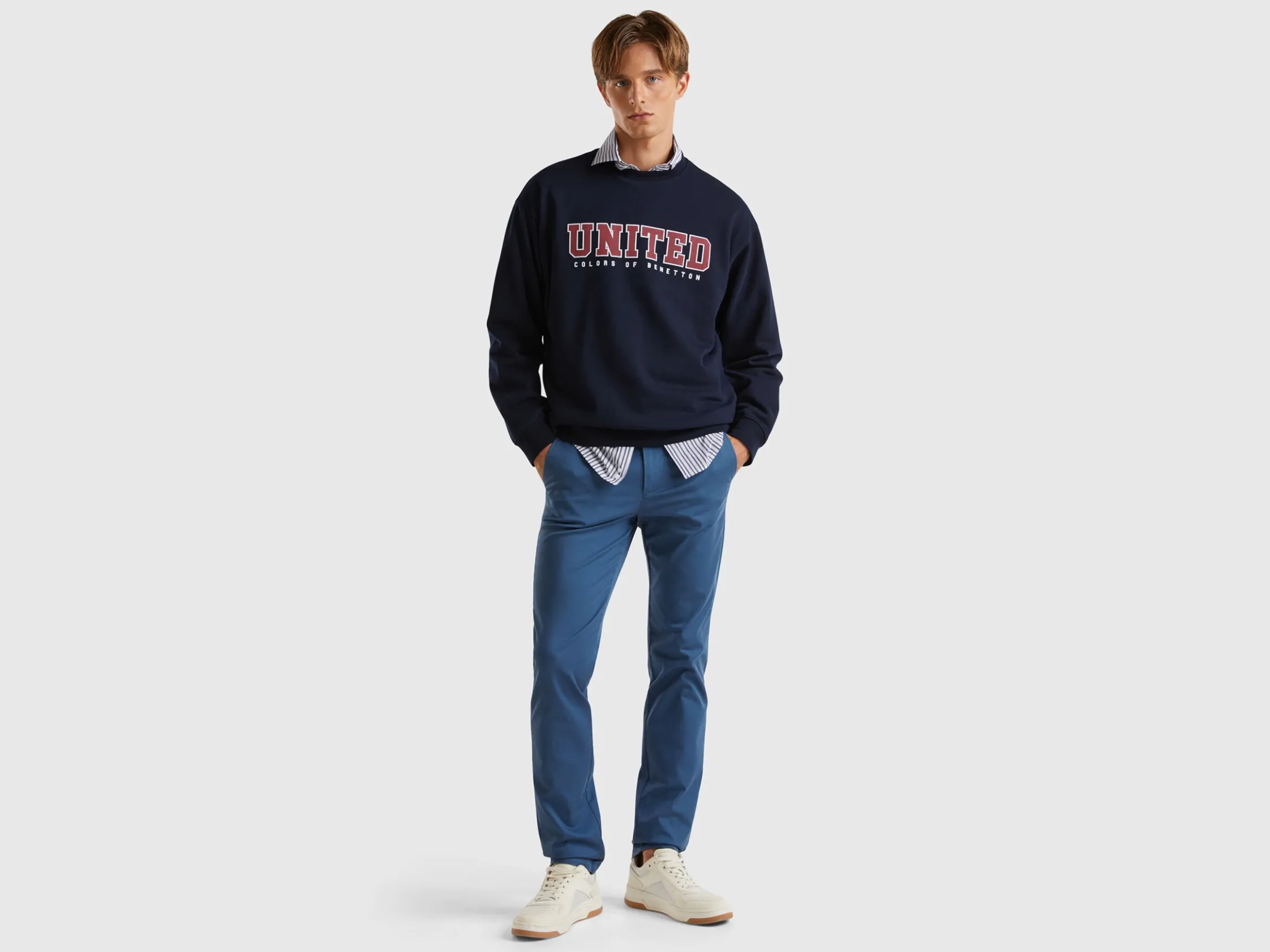 Slim fit chinos in stretch cotton