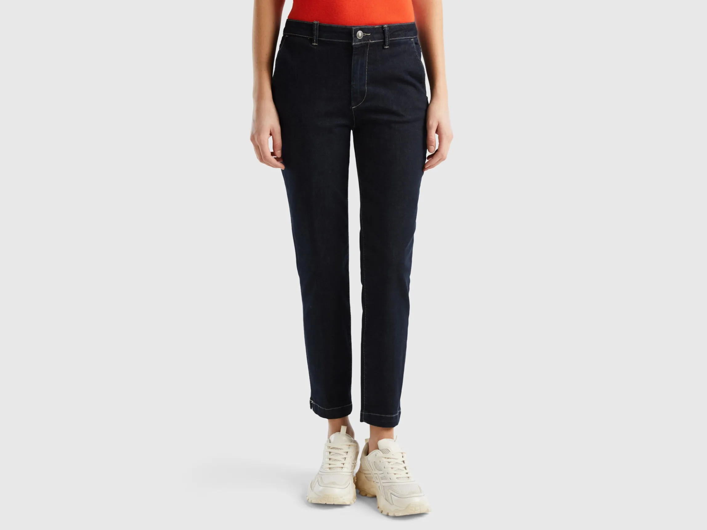 Slim fit denim chinos