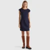 Slim fit dress in stretch viscose blend