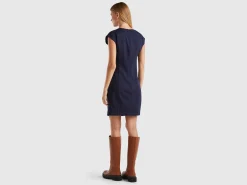 Slim fit dress in stretch viscose blend