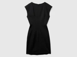Slim fit dress in stretch viscose blend