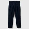 Slim fit flannel trousers