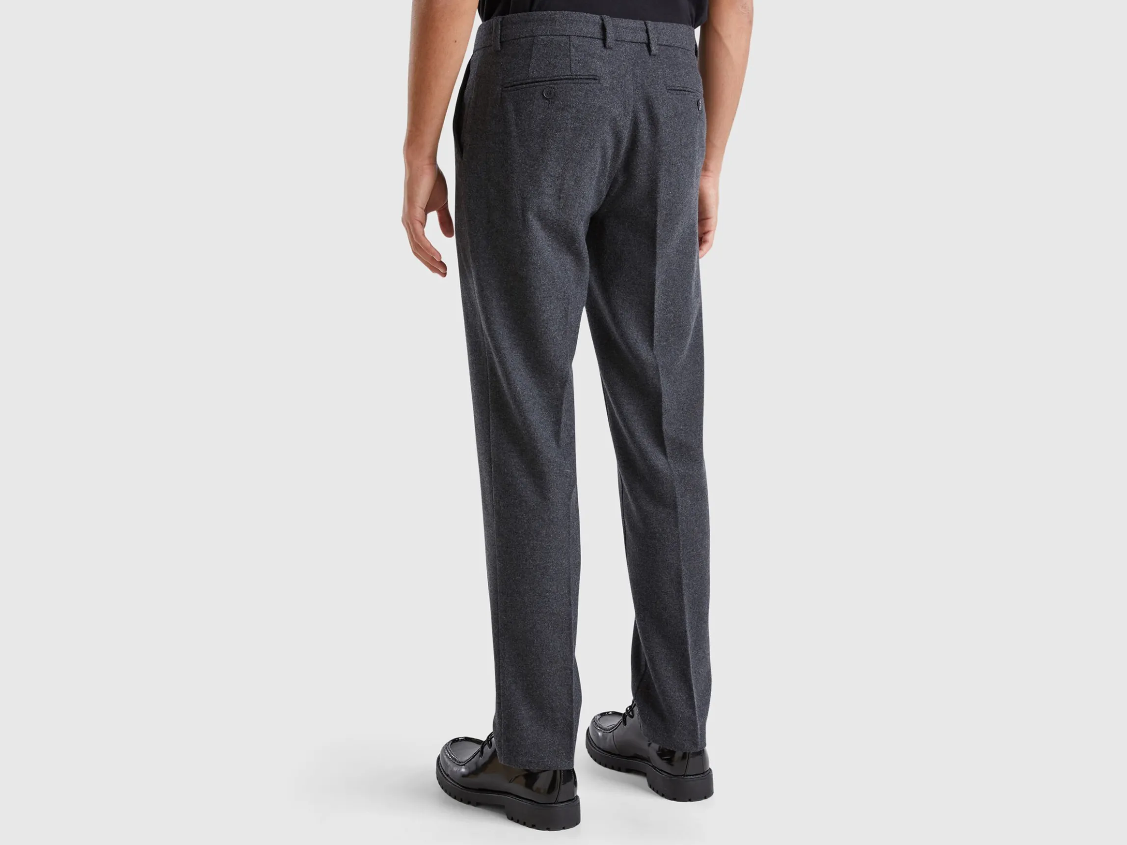 Slim fit flannel trousers