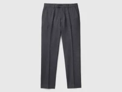 Slim fit flannel trousers
