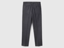 Slim fit flannel trousers