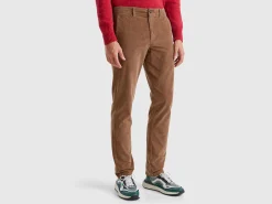 Slim fit stretch velvet trousers