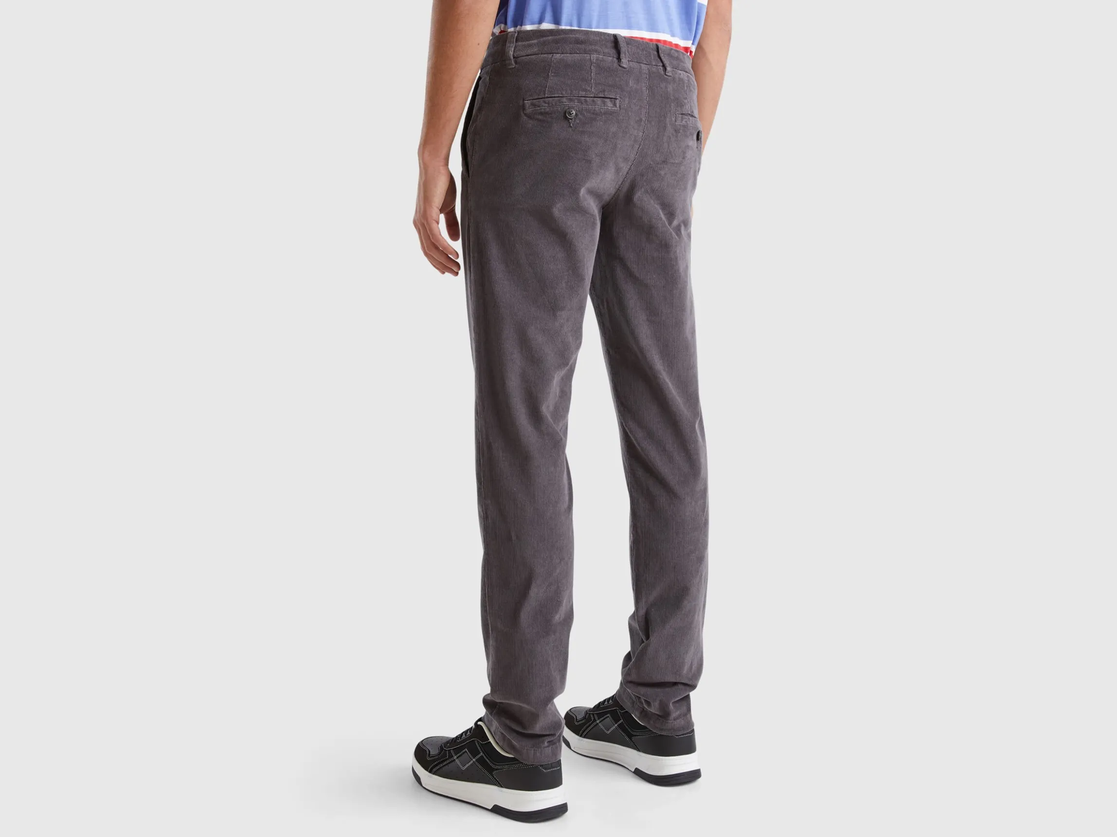 Slim fit stretch velvet trousers
