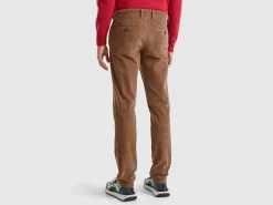 Slim fit stretch velvet trousers