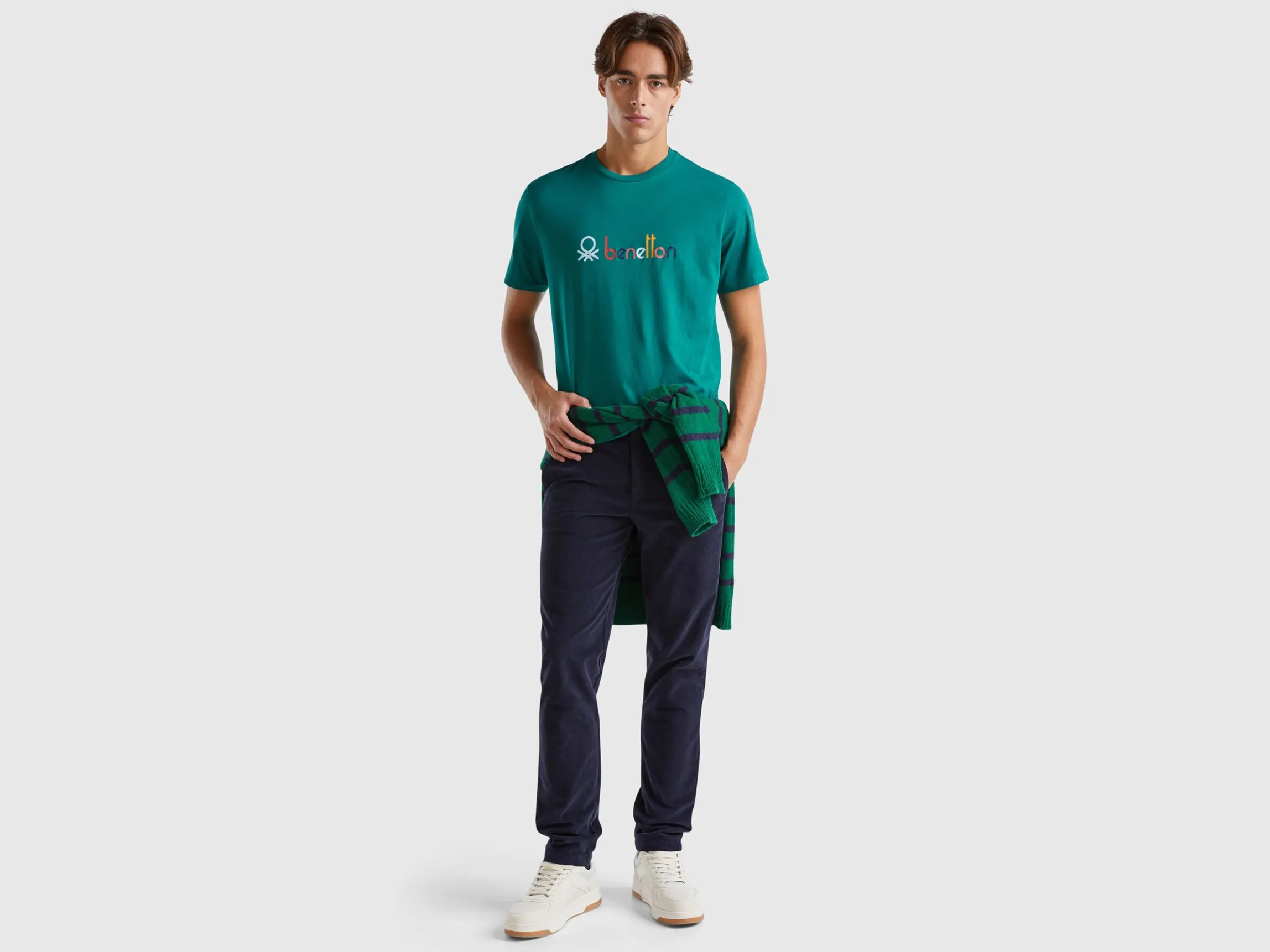 Slim fit stretch velvet trousers