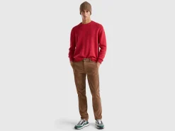 Slim fit stretch velvet trousers