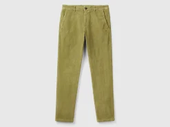 Slim fit stretch velvet trousers