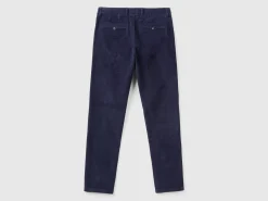 Slim fit stretch velvet trousers