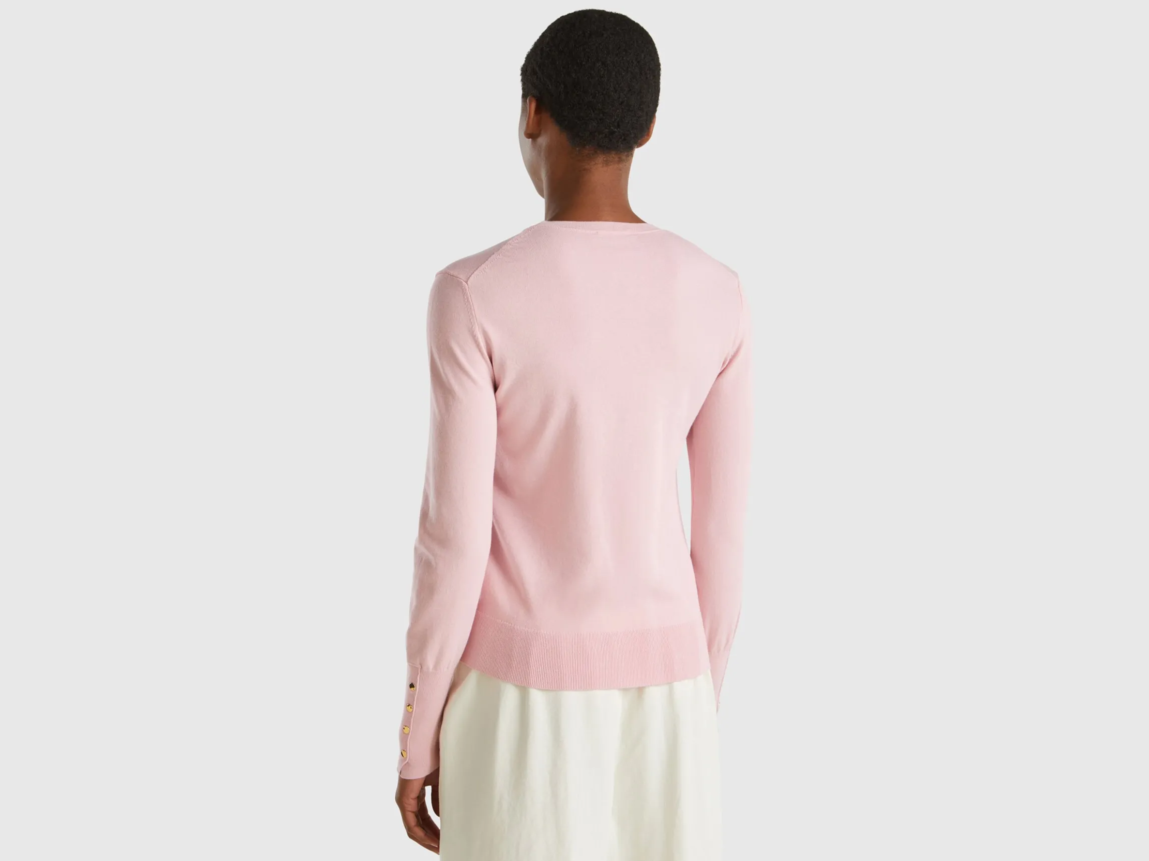 Slim fit sweater in viscose blend