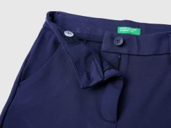 Slim fit trousers in viscose blend