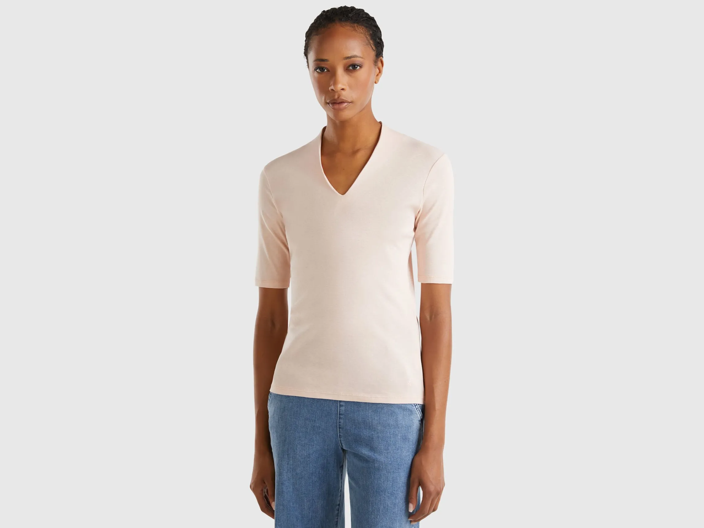 Slim fit t-shirt in long fiber cotton