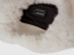 Small crescent moon bag in faux fur