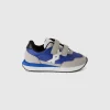 Sneakers in nylon and suede fabric