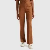 Straight leg trousers in pure linen