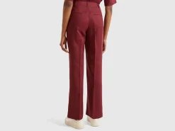 Straight leg trousers in pure linen