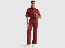 Straight leg trousers in pure linen