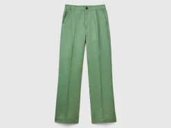 Straight leg trousers in pure linen