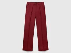 Straight leg trousers in pure linen