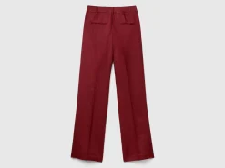 Straight leg trousers in pure linen