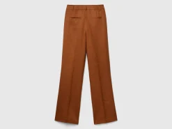 Straight leg trousers in pure linen