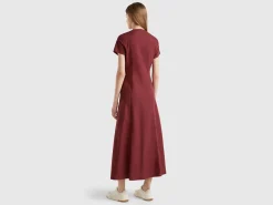 Stretch cotton and linen blend dress