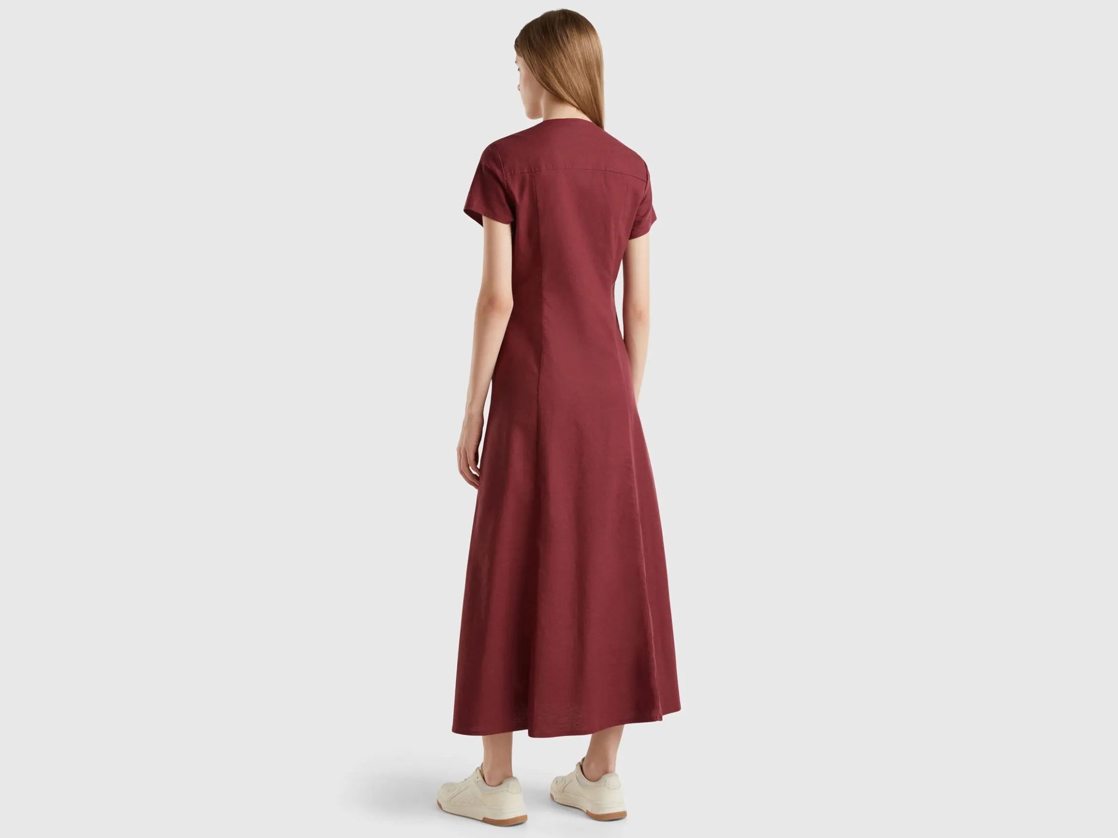 Stretch cotton and linen blend dress