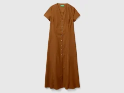 Stretch cotton and linen blend dress