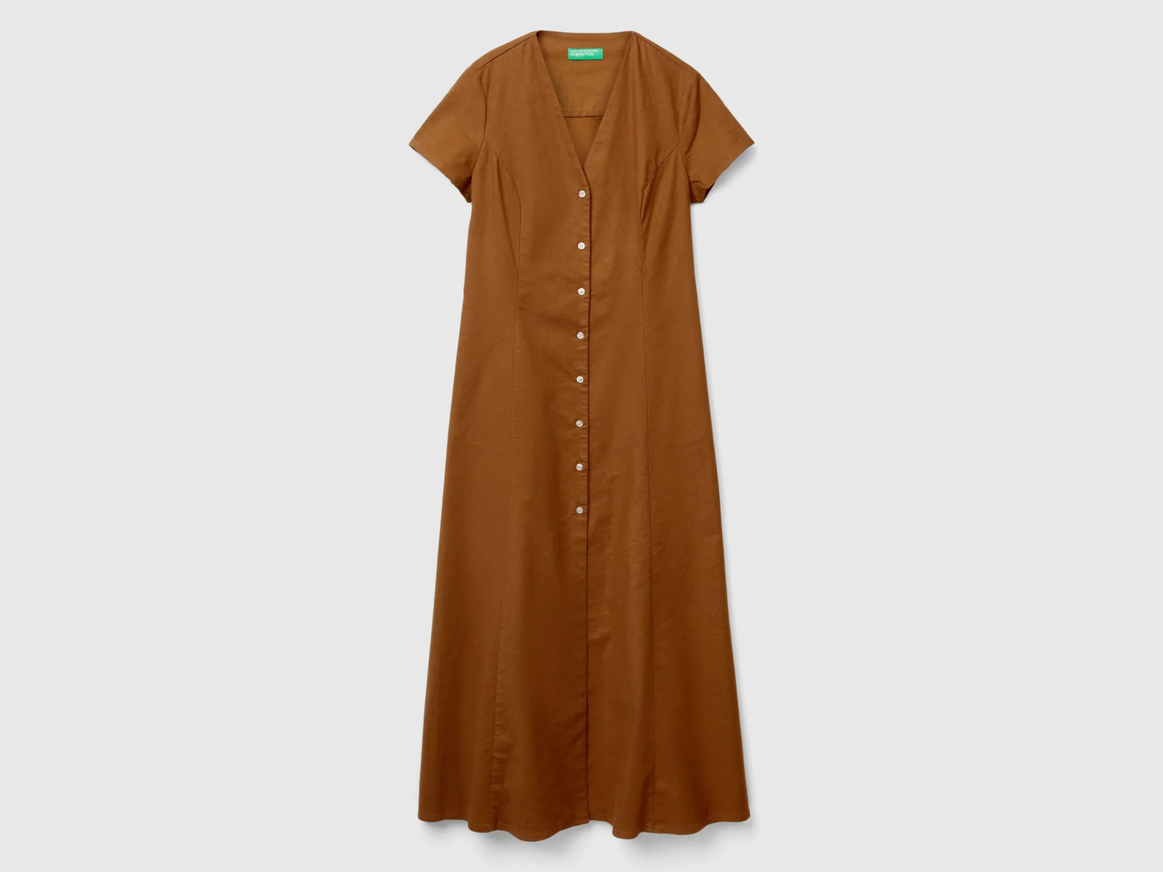 Stretch cotton and linen blend dress