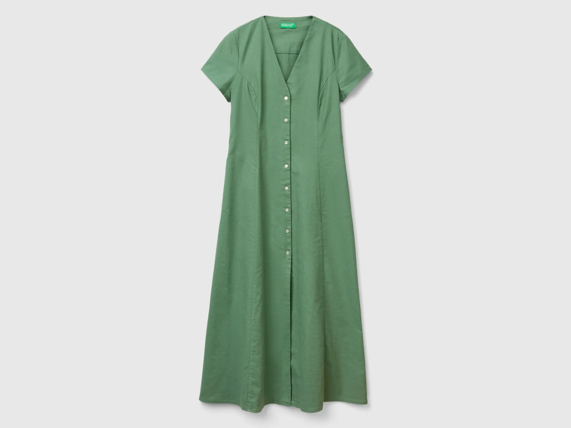 Stretch cotton and linen blend dress