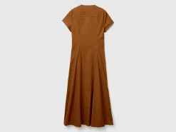 Stretch cotton and linen blend dress