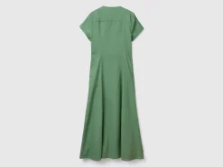 Stretch cotton and linen blend dress
