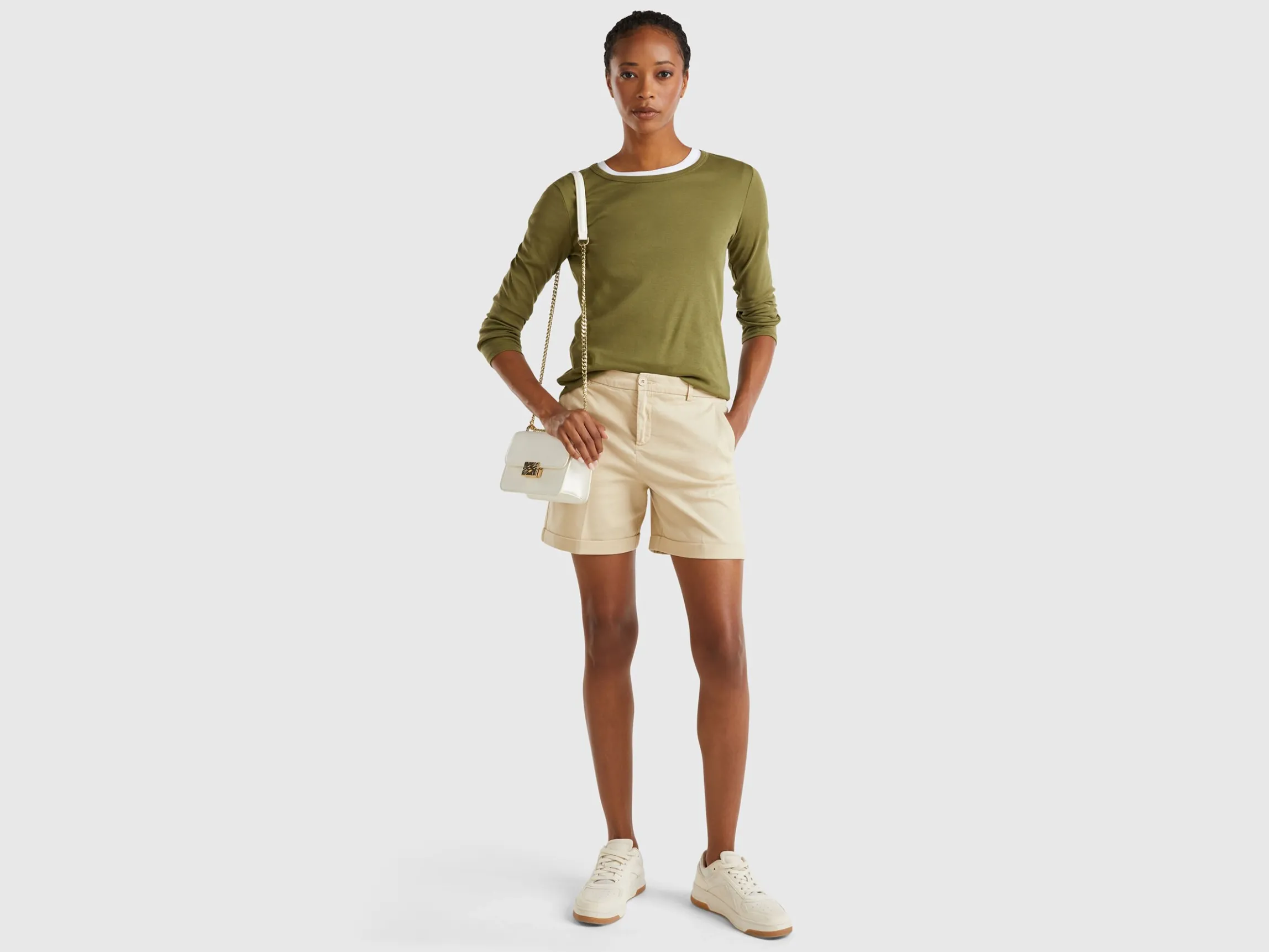 Stretch cotton bermudas