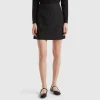 Stretch cotton blend mini skirt