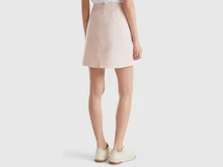 Stretch cotton blend mini skirt
