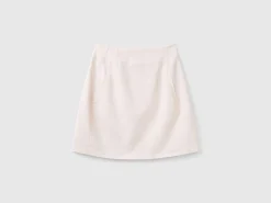 Stretch cotton blend mini skirt