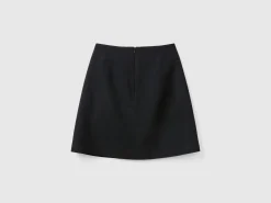 Stretch cotton blend mini skirt