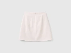 Stretch cotton blend mini skirt