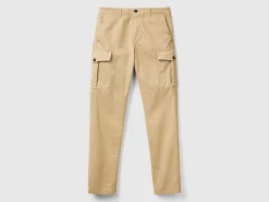 Stretch cotton cargo trousers