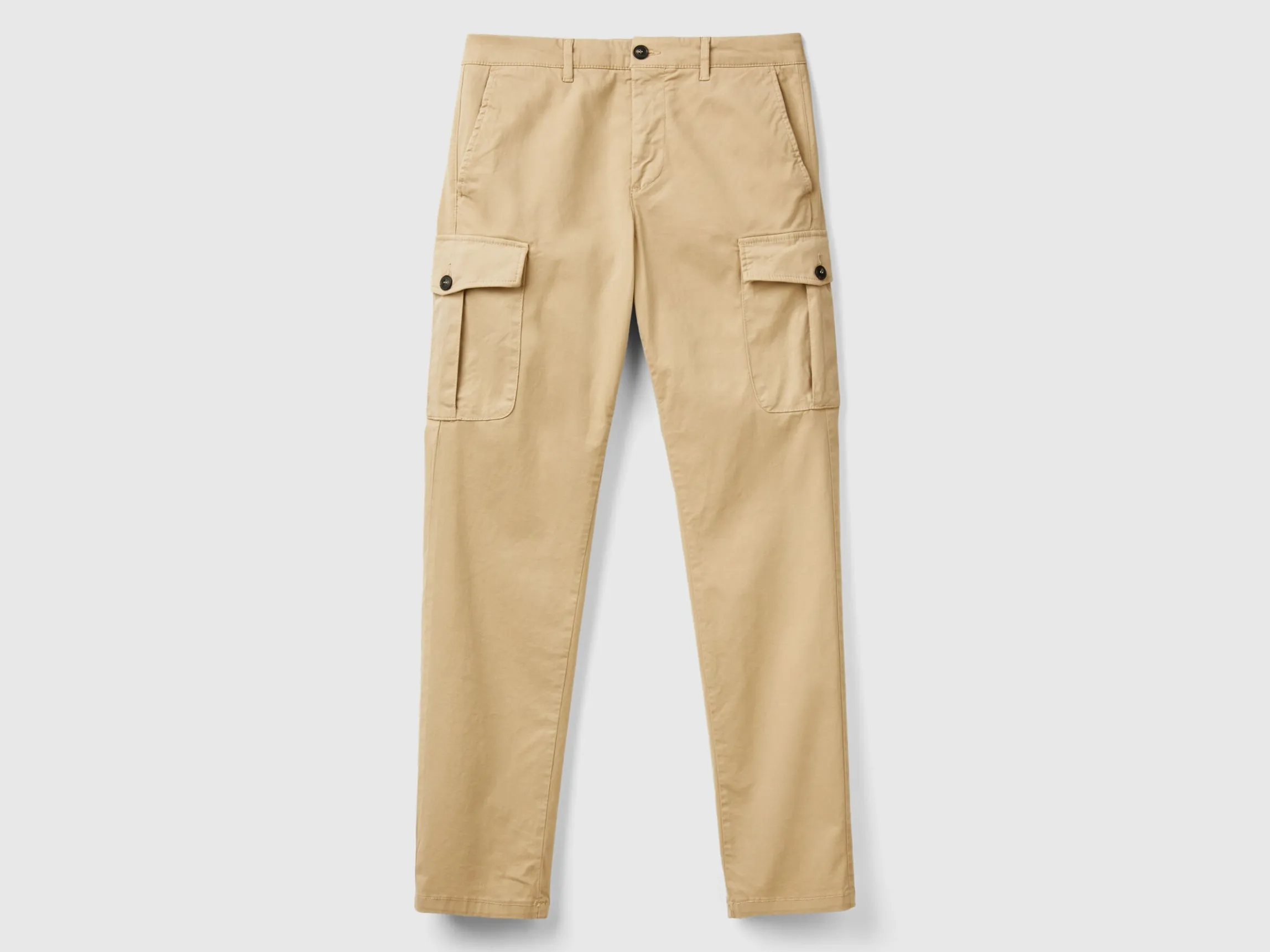 Stretch cotton cargo trousers