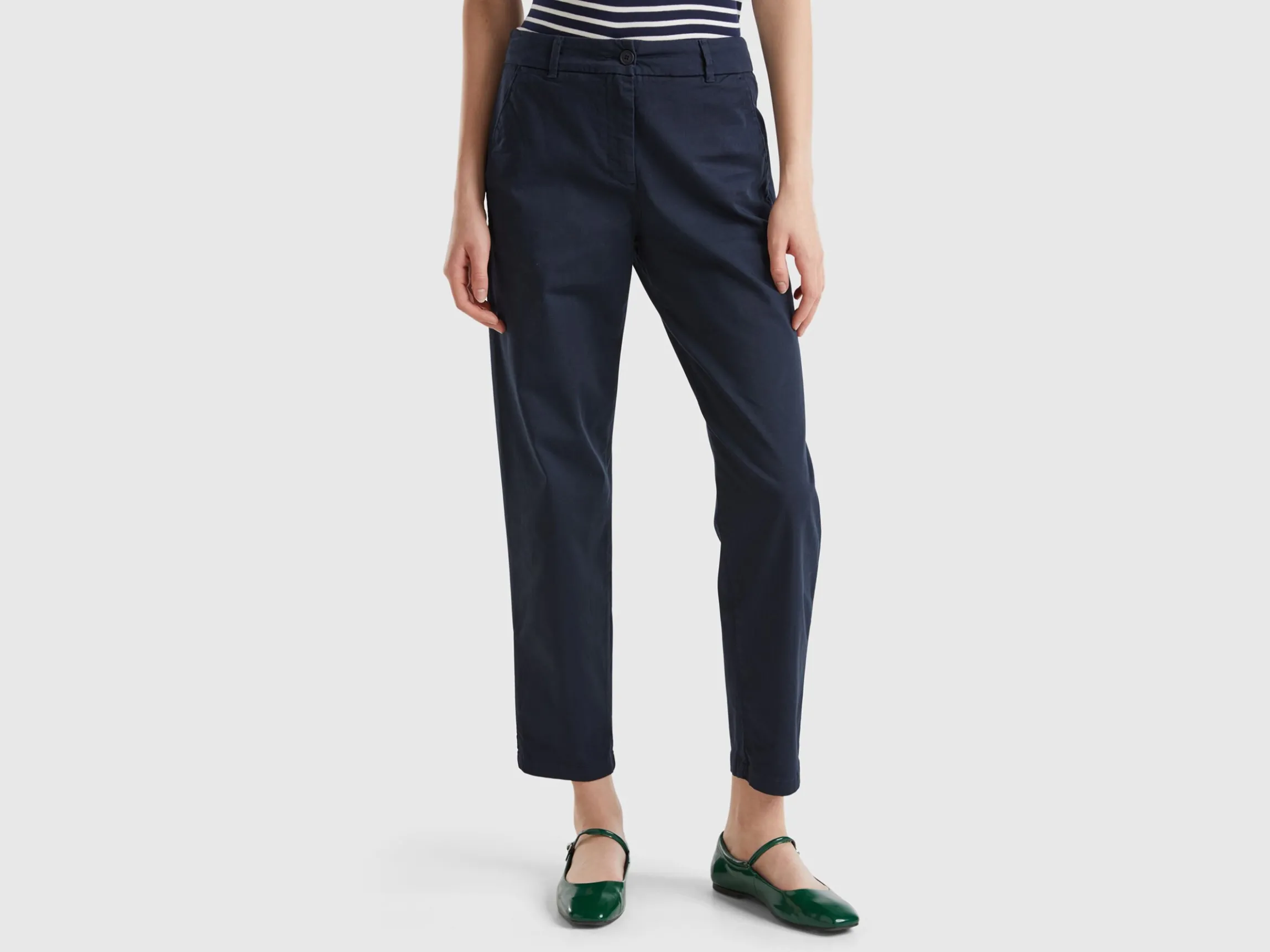 Stretch cotton chino trousers