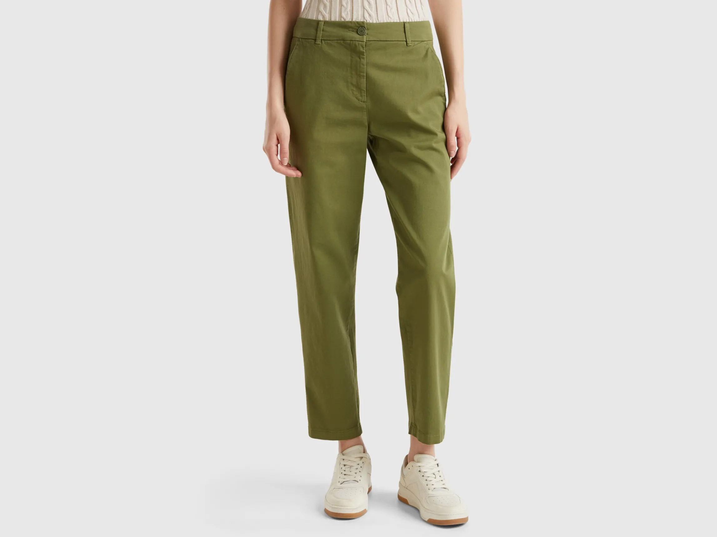 Stretch cotton chino trousers