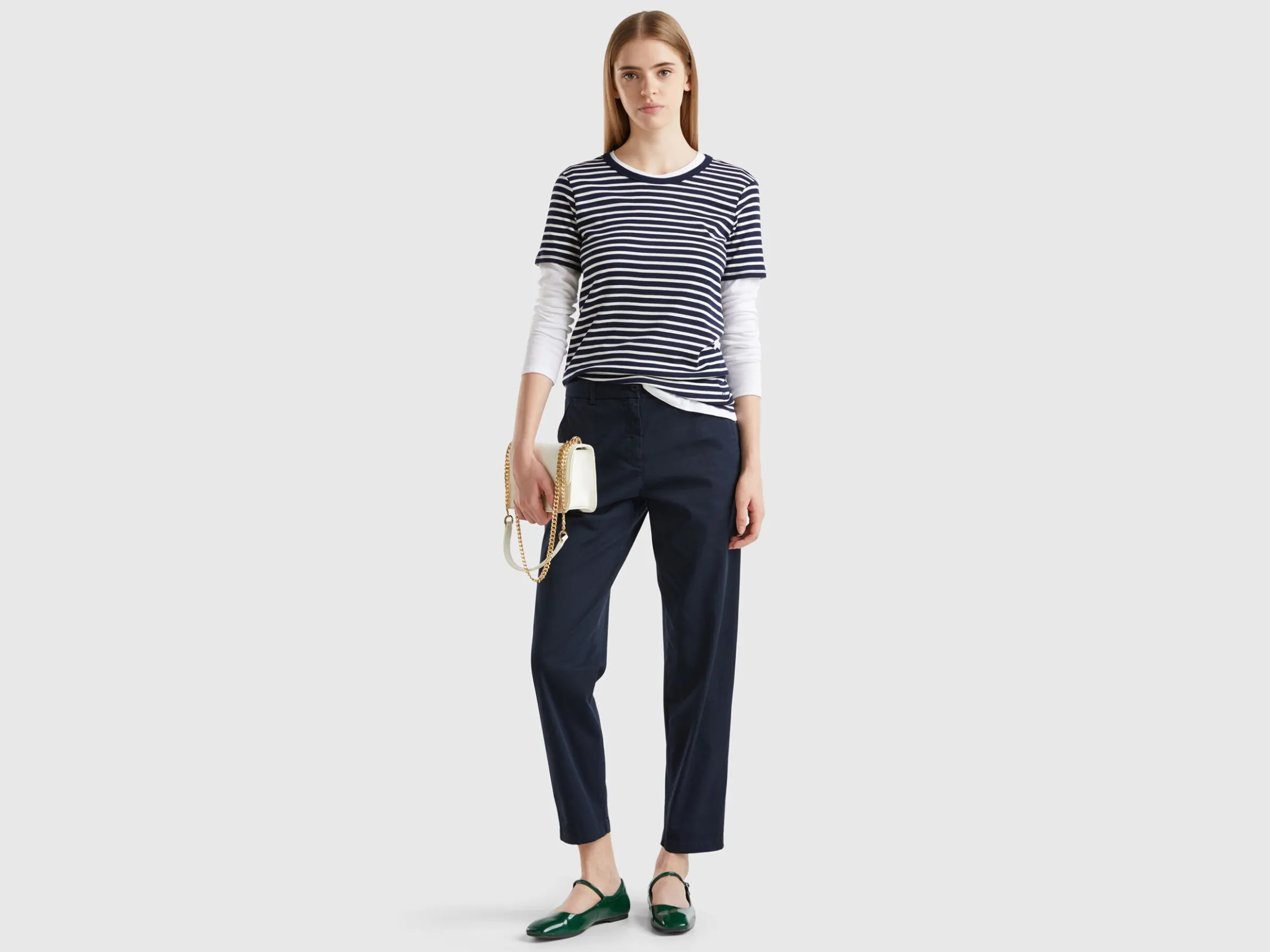 Stretch cotton chino trousers